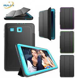 2018 новый роскошный Smart Case для Samsung Galaxy Tab E 9.6 T560 t561 Планшеты дети Безопасный Панцири противоударный TPU + PC жесткий обложка + пленка + ручка