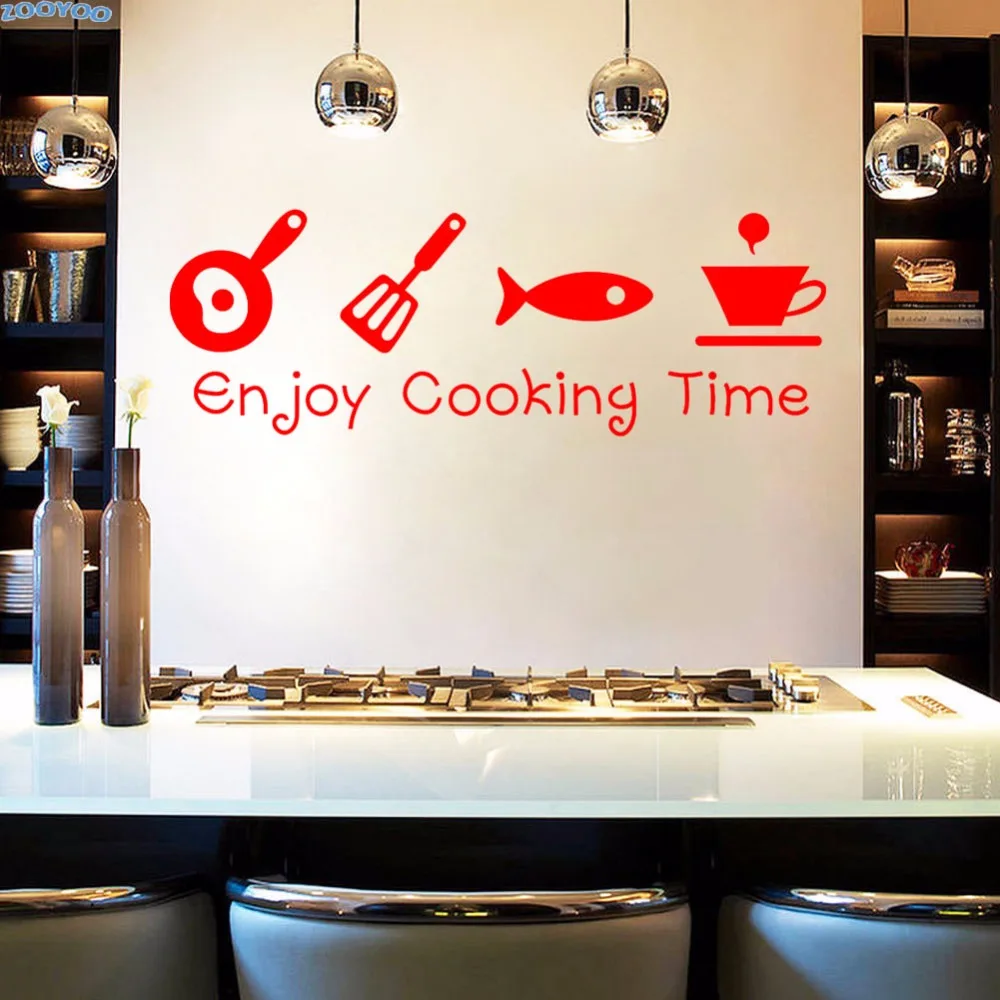 

ZOOYOO Enjoy Cooking Time Kitchen Wall Sticker Home Decor Wall Art Decals Living Room Bedroom Decoration