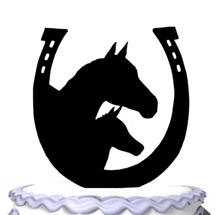 Download Meijiafei Wedding Cake Topper Horse and Horseshoe Silhouette -in Cake Decorating Supplies from ...