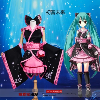 

VOCALOID Hatsune Miku sakura kimono lolita cosplay costume