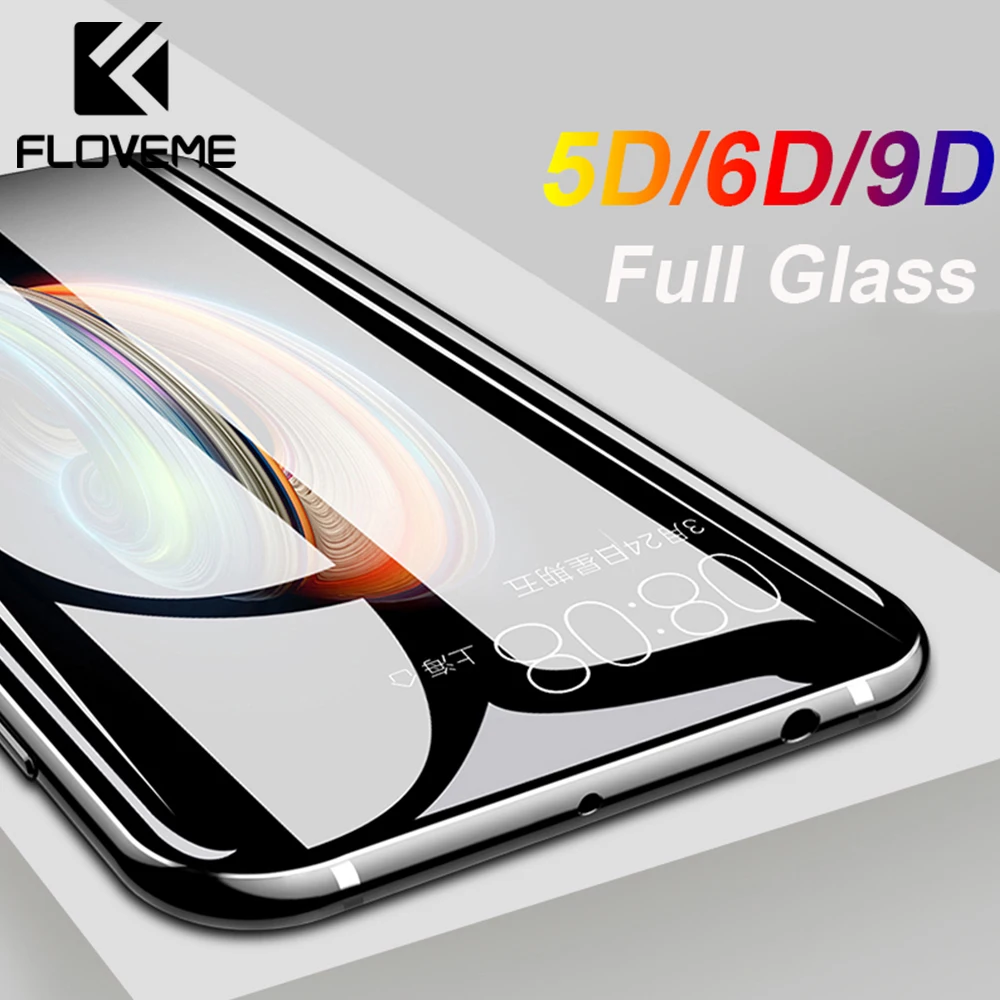 Beste FLOVEME 5D Gehard Glas Voor iPhone 7 7 Plus X 8 Plus 9 H Screen Protector Glas Voor iPhone XS MAX XR 6 6 s Plus Beschermende Film