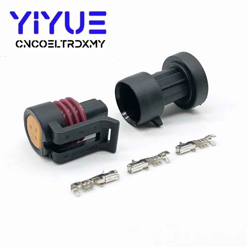 packard 3 pin Delphi waterproof automotive oil Fuel Pressure Sensor male and female Connector plug