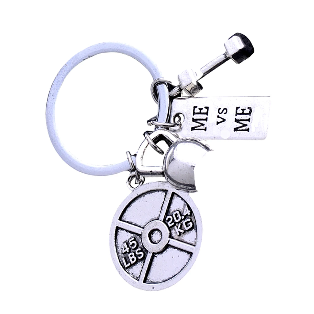 Novelty Fitness Gym Weightlifting Keyring, Exercise Bag Charm Pendant Alloy Keychain