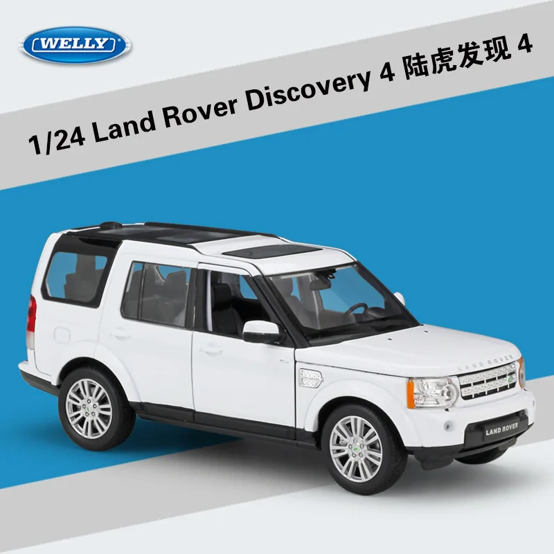 WELLY литой 1:24 классический сплав модель автомобиля Land Range Rover Discovery 4 внедорожный Металлический Игрушечный Автомобиль для детей Коллекция подарков - Цвет: White