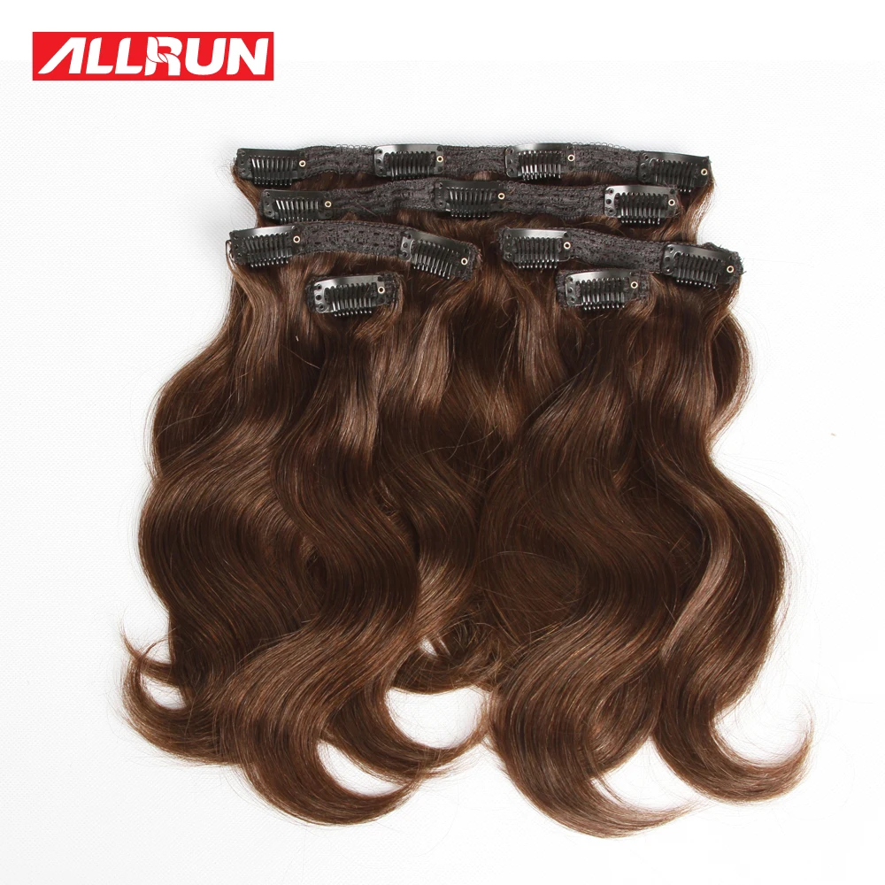 

Real Human Hair Clip In Extensions Body Wave 112g Brazilian Clip In ins #1 Black Full Head Clip in Human Hair Extensions 6pcs