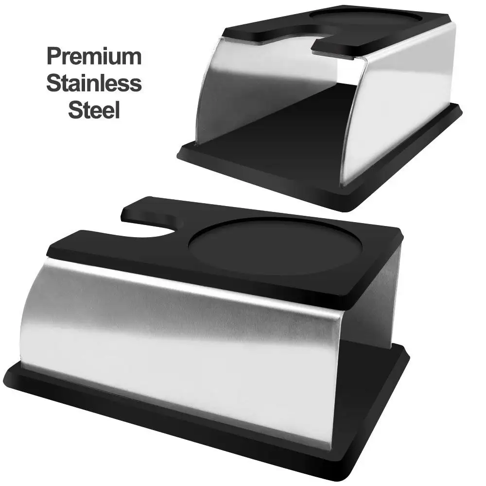 Koop MICCK Rvs Siliconen Tamper Mat Espresso Koffie Tamper Stand Aanstampen Houder Rack Barista Tool Koffie Accessoires