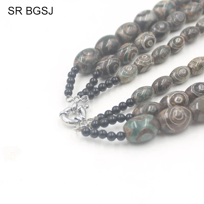 8x12mm Antique Tibetan Agate Dzi Gemstone Olivary Rice Beads For Jewelry Making