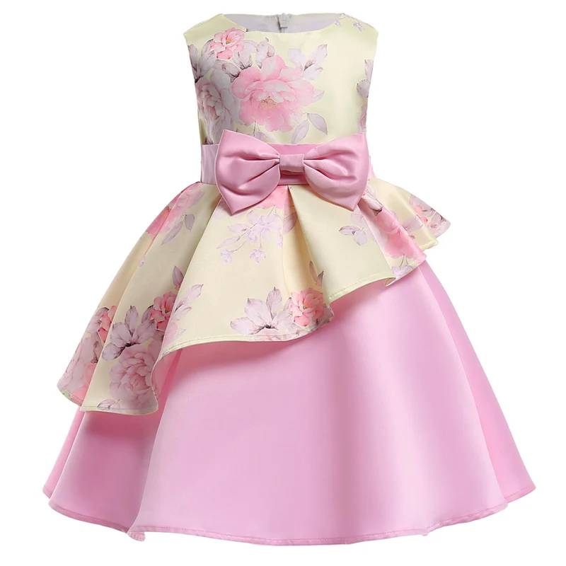 Детские рождественские платья для девочек; элегантное платье принцессы; свадебное платье с цветочным узором для девочек; детское вечернее платье; vestido infantil - Цвет: Beige