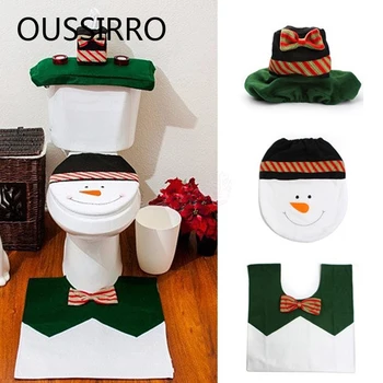 

1pcs Christmas Toilet Seat Cover Warmer Mat for Toilet WC Warm Pure Color Comfortable Warm European Standard Toilet Accessories