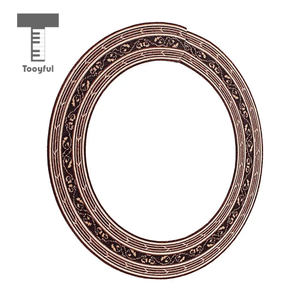 93mm Classical Guitar Natural Wood Inlaid Soundhole Ring Decal Sticker Self-adhesive for Acoustic Guitar Decal Accessories