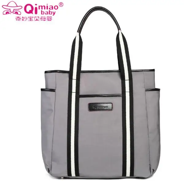 Модная женская повседневная сумка для детской коляски для мам, подгузники, сумки для мам, сумки для беременных, с пеленальным ковриком, изоляционная сумка для пеленок - Цвет: gray