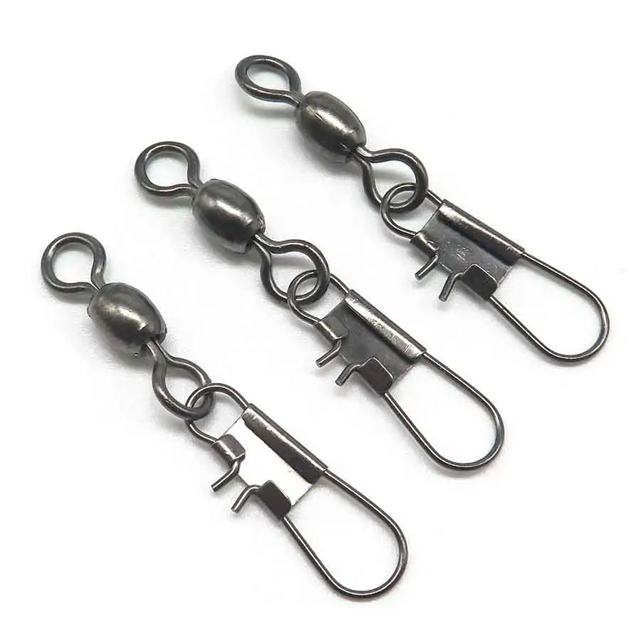 Minfishing 50pcs/lot barrel swivel Snap rolling swivels lure connector