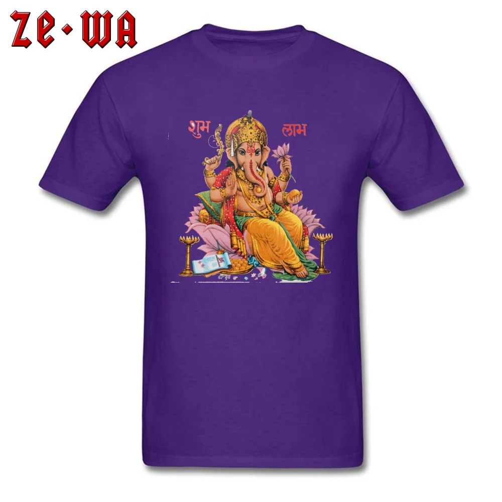 Funny shiva krishna ganesha Mens T-shirts 2018 Hot Sale Autumn Short Sleeve O Neck All Cotton Tops Shirt comfortable Tee Shirt shiva krishna ganesha purple