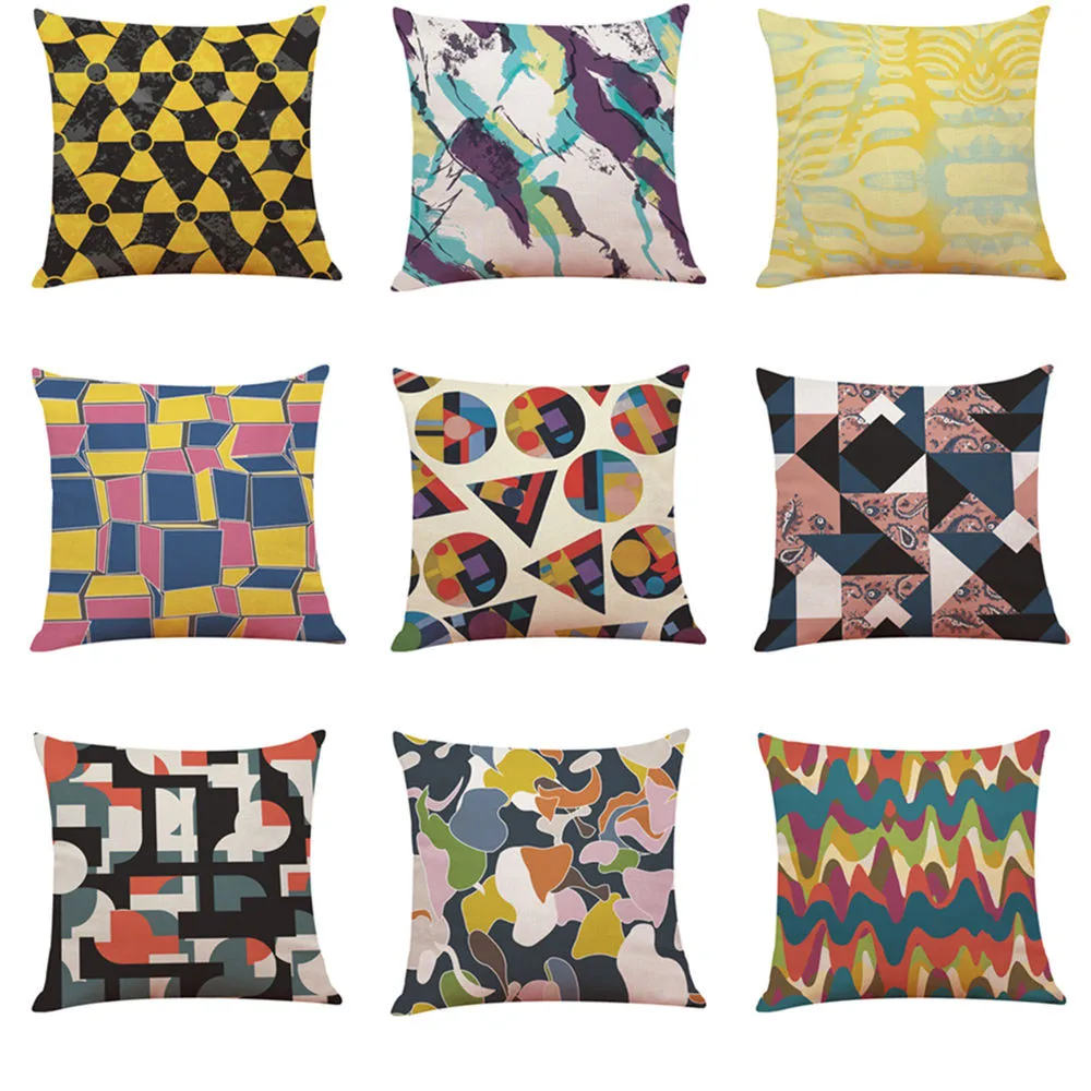 Home Decor Cushion Cover Abstract Art Geometric Throw Pillowcover