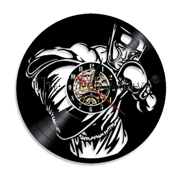 

1Piece Boxing Vinyl Record Wall Clock Decorative Boxer Lighting Home Decor Vinyl LP Record Clock Wall Art