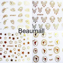 Модные 3D золотые наклейки для ногтей, наклейки для ногтей, наклейки для ногтей