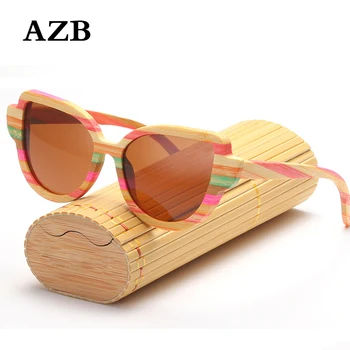 

2018 Top Quality Wood Sunglasses Polarized Women Cat Eye Sunglasses Brand Designer Colorfull Ray UV400 Sun Glasses Eyewear