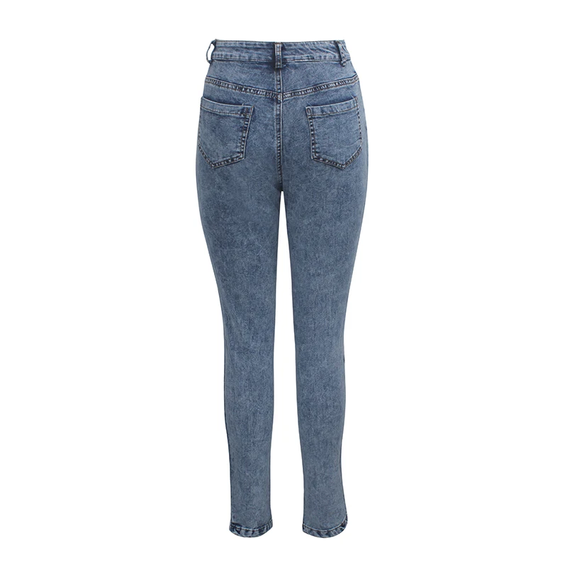 Wjustforu облегающие джинсы с дырками женские сексуальные модные джинсовые узкие брюки женская, с перфорацией повседневные джинсы длинные брюки Vestidos