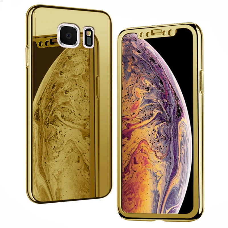 Чехол накладка для Samsung galaxy S7 Edge s 7 S7edge с зеркальным покрытием 360 защитная задняя