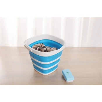 

10LFolding Silicone Bucket for Collapsible Fishing Bucket Car Wash Outdoor Fishing Square Barrel Bathroom Kitchen outdoor Bucket