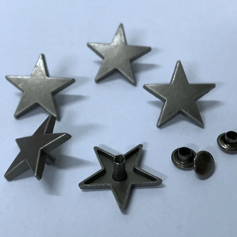 

New Coming 50PCS 17.5MM Antique Silver Star Studs Rivet Punk Star Spikes Shoes Belt Bag Accessories Leather Craft Shipping Free