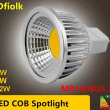 Высокомощный светодиодный светильник MR16 GU5.3 COB 6 Вт 9W12W с регулируемой яркостью, светодиодный COB прожектор, Теплый Холодный белый MR16 12 В, лампа гу 5,3 110/220 В