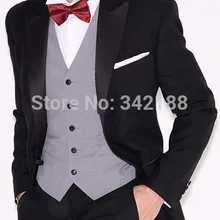 Скидка! На заказ одна кнопка черный жених смокинги пик жениха мужчины свадебные костюмы жених( свадьба мужчины кло