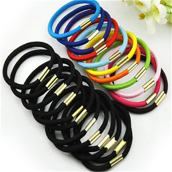 10pcs/lot  Black And Candy Colored Hair Holders Elasticity Rubber Hair Band Tie Hair For Girl Women  / Hair Accessories