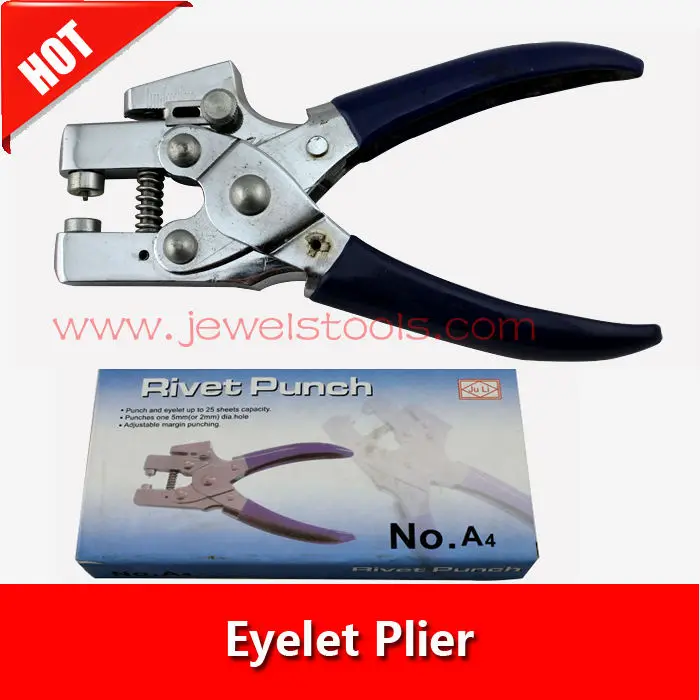 

Eyelet Punching Plier,Jewelry Making Plier,adjustable margin punching (2-5mm dia hole),Punch and eyelet up to 25 sheets capacity