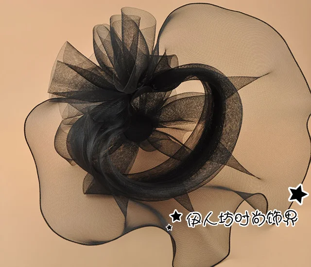 Супер большая черная шляпа-Вуалетка с цветами, модная женская заколка, вечерние аксессуары для волос