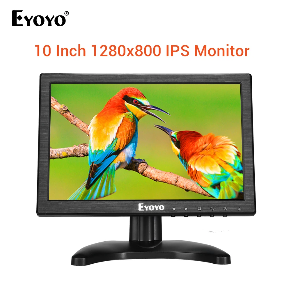 Eyoyo 10 Inch IPS LCD Monitor 1280x800 with HDMI VGA BNC AV Input for PC CCTV With Two Speakers Eyoyo 10 Inch IPS LCD Monitor 1280x800 with HDMI VGA BNC AV Input for PC CCTV With Two Speakers