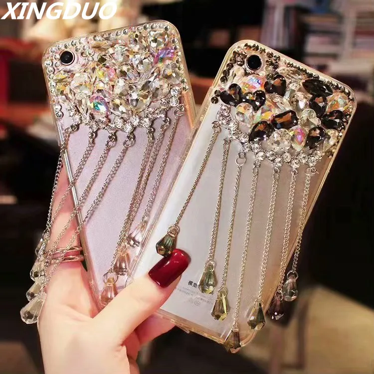 Блестящий Прозрачный чехол XINGDUO для Samsung Note 8 9 Роскошный с бриллиантами и