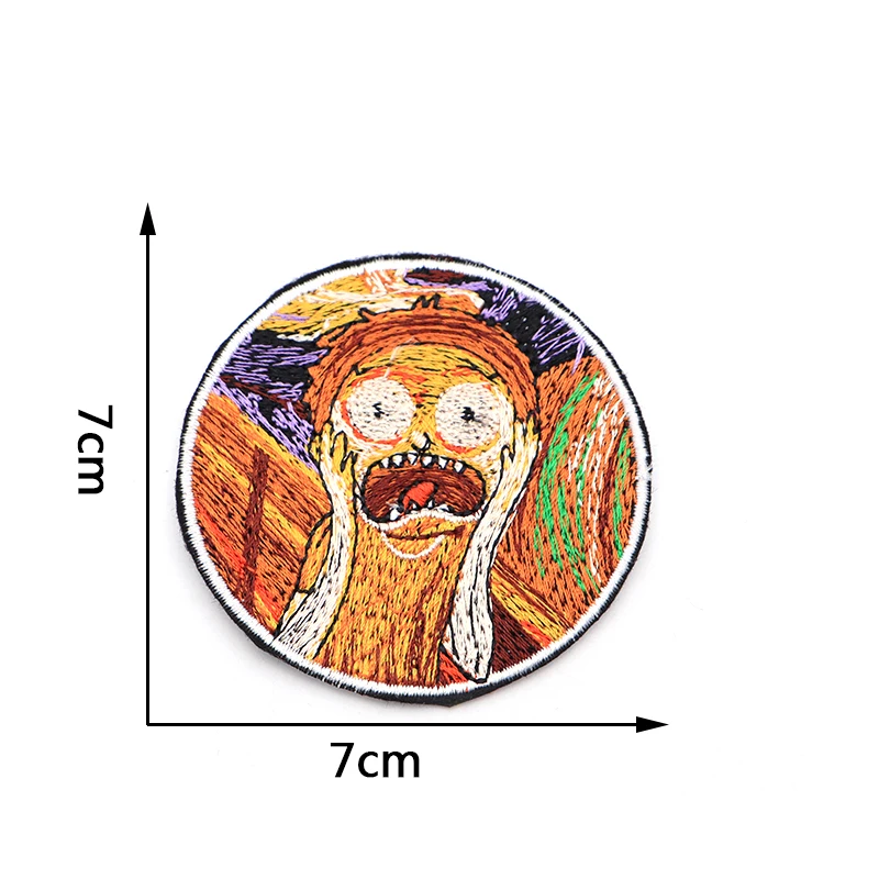 2 шт./лот, креативный Забавный рисунок Рика крика Эдварда, Мультяшные вышитые патчи, железные нашивки для одежды, наклейки SC4048