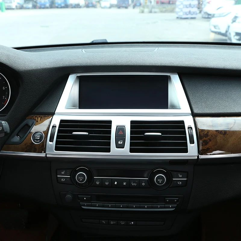 Автомобильные аксессуары ABS Матовая Серебристая Автомобильная полоса для отделки интерьера рамка накладка наклейка для BMW X5 X6 E70 E71 2008-2013