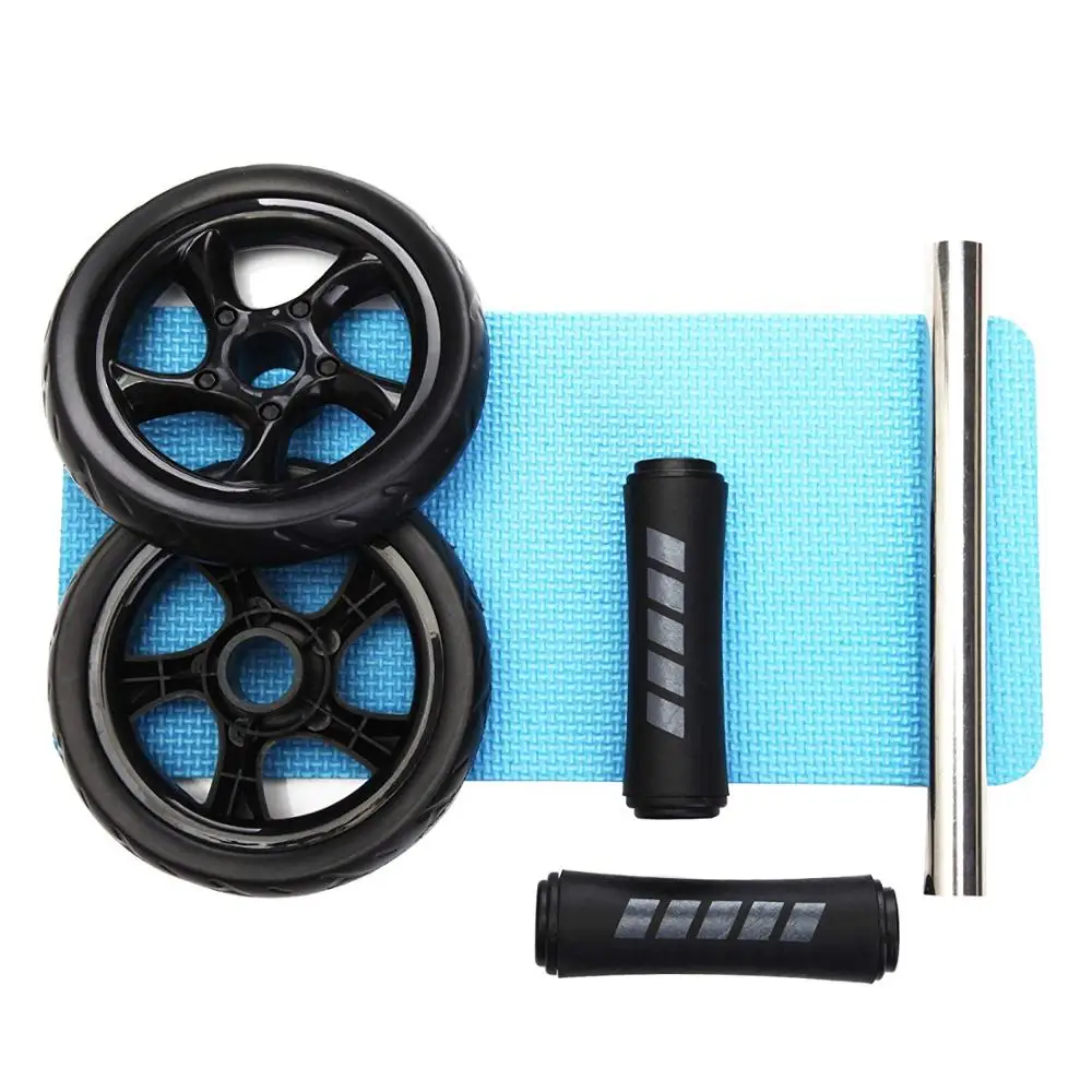Колесный ролик для пресса Ab с ковриком бесшумный двухколесный тренировок в