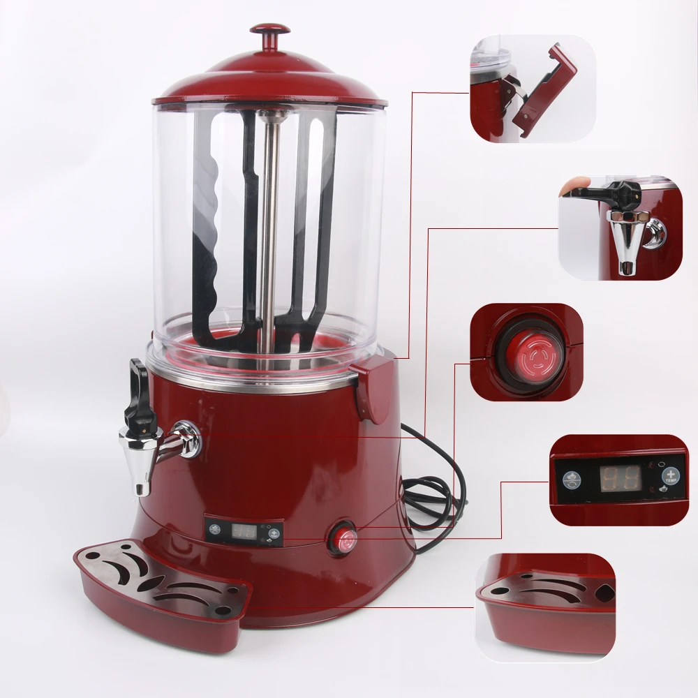 Commercial Hot Chocolate Machine 10L Electric Baine Marie Mixer chocofairy Coffe Milk Wine Tea Dispenser Machine 110V-220V
