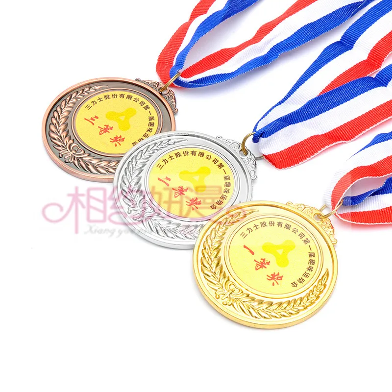 Металлические трофейные медали на заказ игры эмблема детский сад медаль марафон золотая медаль