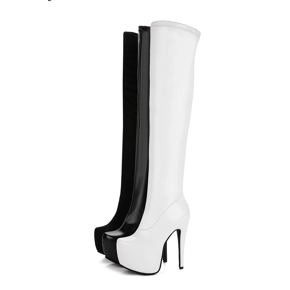 DoraTasia Plus Size 33-48 platform over the knee boots women sexy super high heels shoes woman party boots women high heel boots