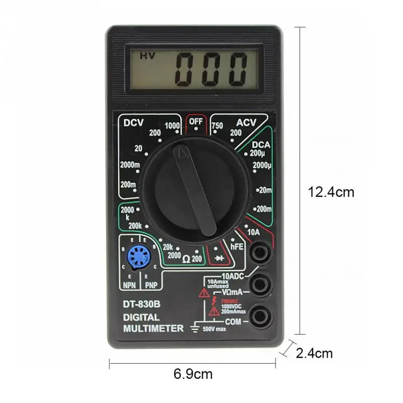 DT-830B пластик многофункциональный тестовый Руководство ЖК Авто Диапазон Цифровой портативный мультиметр