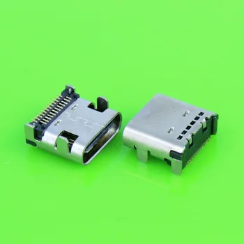 

USB 3.1 Type-C Connector 24 Pin Receptacle Right Angle Type C PCB SMT Dual Row Tab Female Socket Support Terminal TH 3A