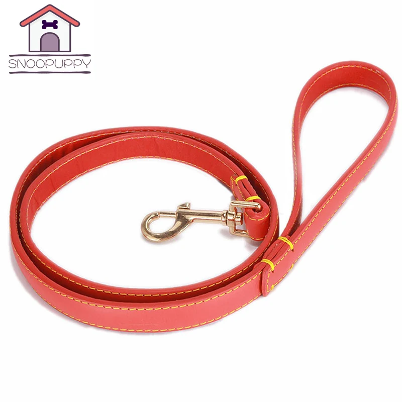 Dog Pet Leash High Quality Genuine Leather Leash For Outdoor Walking Training Breakaway Dogs