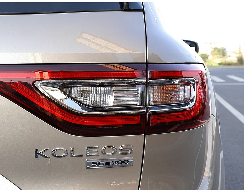 For Renault Koleos 2017 ABS Chrome Rear Tail Light Lamp Trim Cover