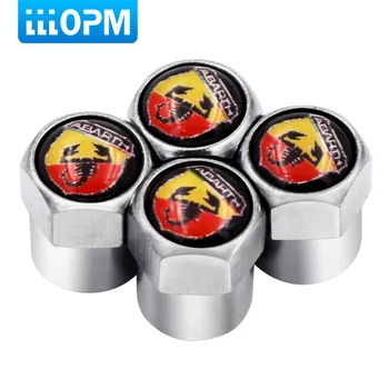 

4pcs aluminum Car Wheel Tire Valve Cap Tyre Cap Air Valve Cap For fiat punto abarth 500 stilo ducato Car Styling Accessories