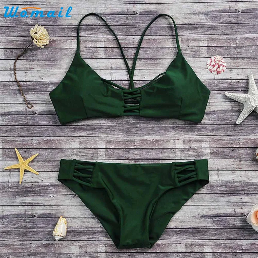 

Premium WOMAIL Green Summer Push-Up Padded Bra Swimming Binikis Sets Sexy Women's Bikini Sets Swimwear Swimsuit Beach Gifts