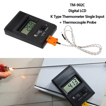 

TM-902C (-50C to 1300C) Temperature Meter TM902C Digital K Type Thermometer Sensor + Thermocouple Probe Detector