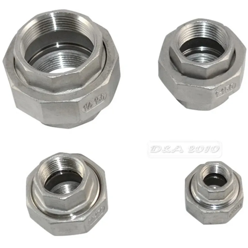 

MEGAIRON BSPT 1/2" DN15 Thread Malleable Female Straight Union Coulping Pipe Fittings Stainless Steel SS304