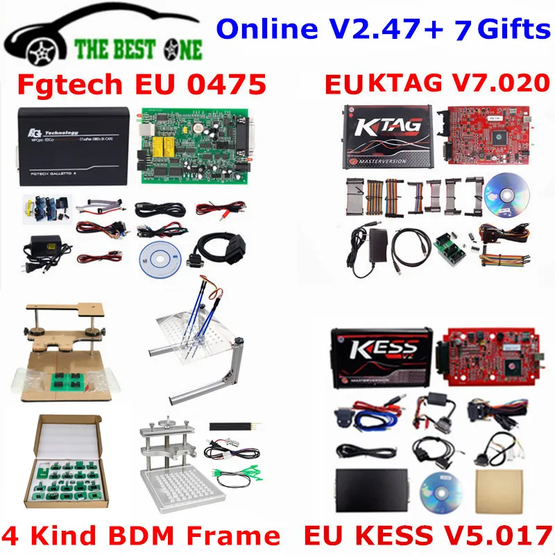 

Full Set ECU Programmer Online V2.47 EU Red Kess V2 V5.017+KTAG V7.020 2.23+0475 FGTECH Galletto 4 V54+BDM Frame ChipTuning Tool