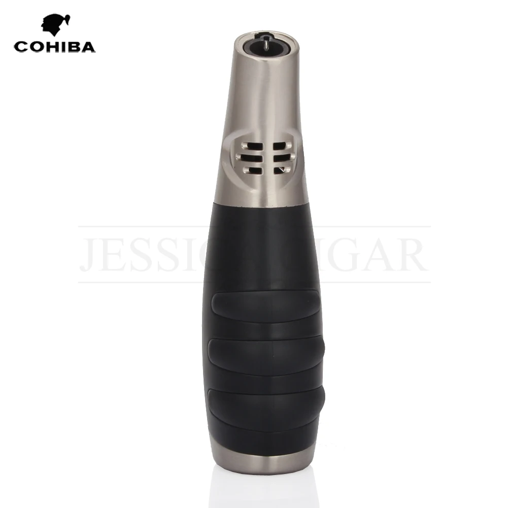 Одноструйная зажигалка с пламенем автоприкуриватель Бутановая Зажигалка COHIBA