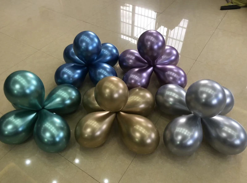 10pcs12 дюймов металлический цветной латексный шар День Рождения украшения шар утолщенный фестиваль перламутровый металлический