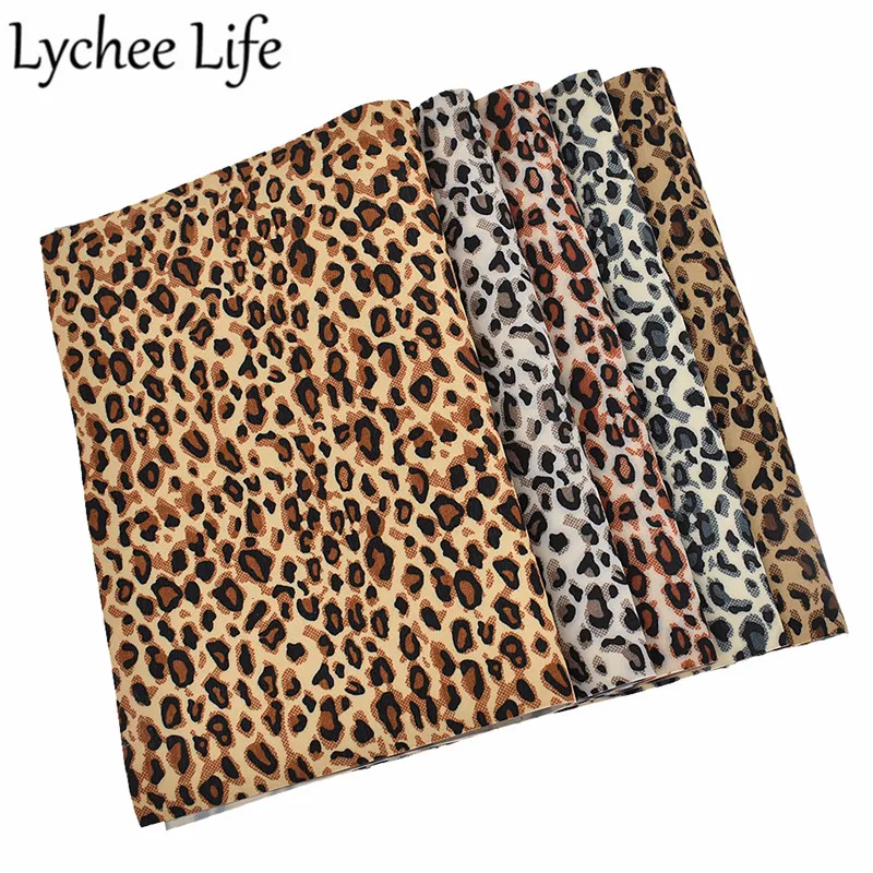 Lychee Life цветная кожаная ткань с леопардовым принтом 29x21 см ПВХ сделай сам швейная